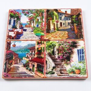 French Riviera landscapes trivet / for hot dishes / table decor / plaque
